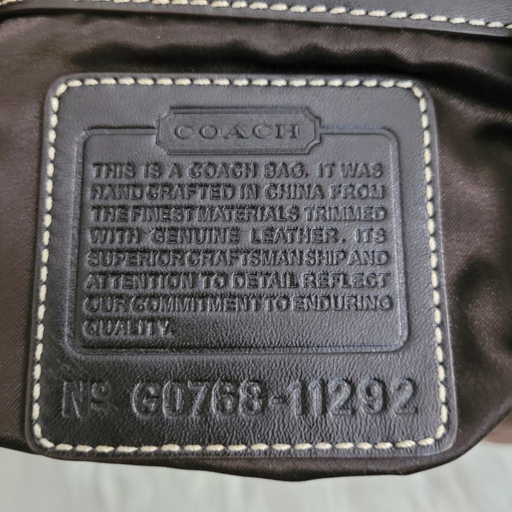 COACH Signature Jacquard Brown Leather Tote G0768-11292 - Picture 12 of 13